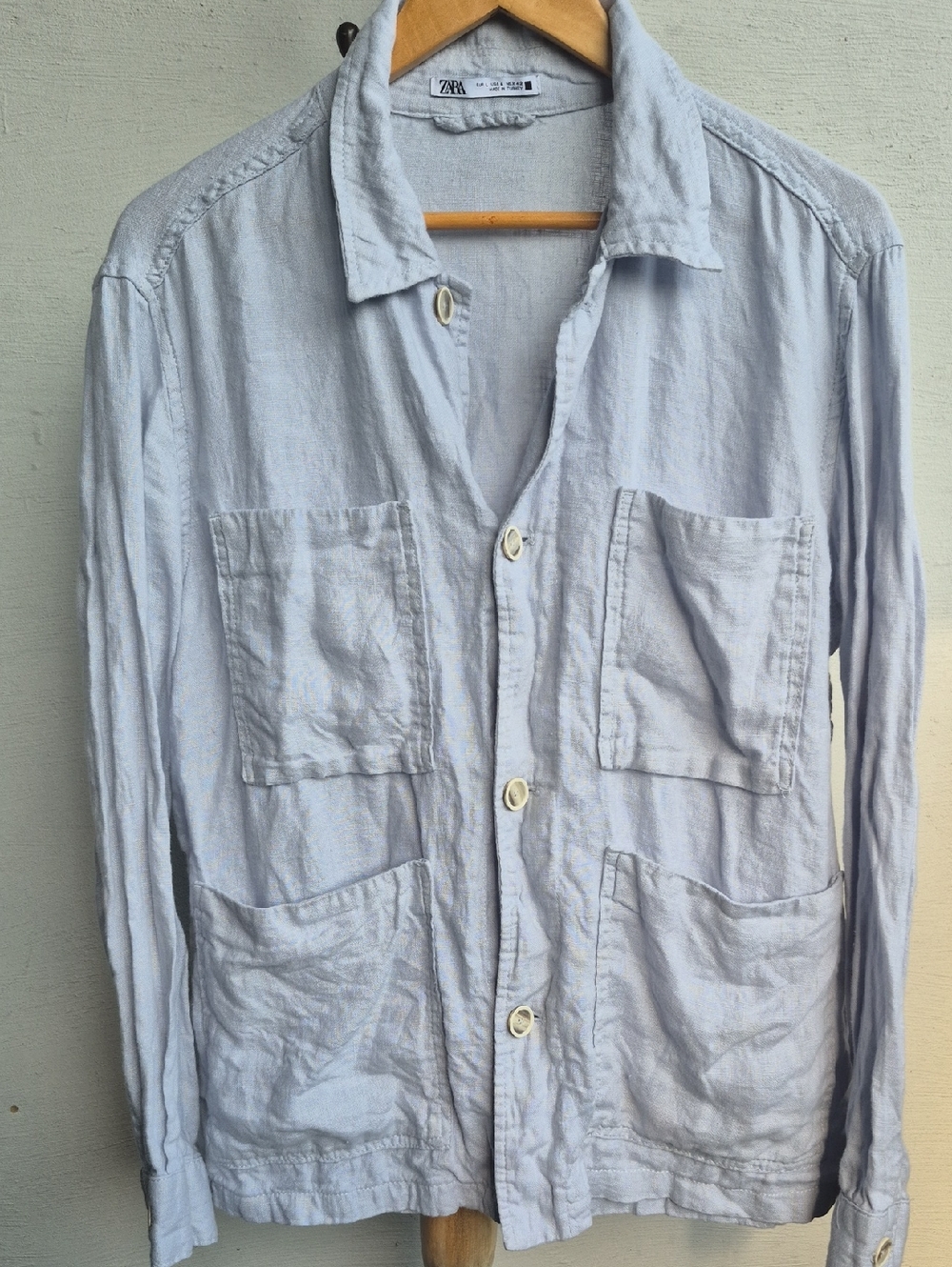 ZARA- LINEN BUTTON UP